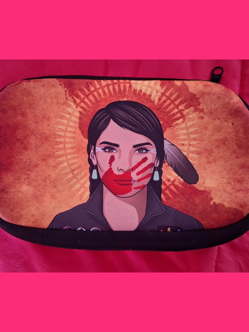 🌺4/$10-Illustrated Native Woman Cosmetic Pouch
